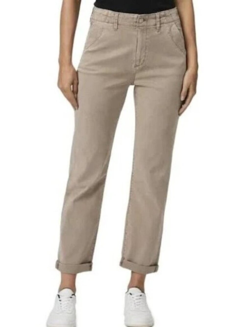 NWOT Paige Drew Trouser Pants Relaxed High Rise Tapered Straight Beige Khaki 29